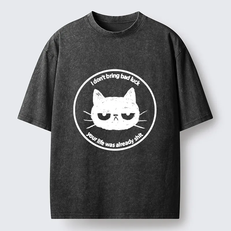 Tokyo-Tiger Black Cat Won't Bring Bad Luck Washed T-Shirt