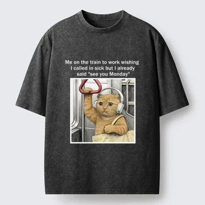 Tokyo-Tiger Working Cat Washed T-Shirt