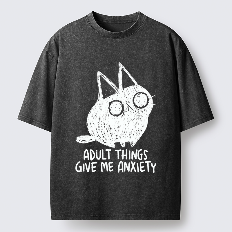 Tokyo-Tiger Adult Anxiety Washed T-Shirt