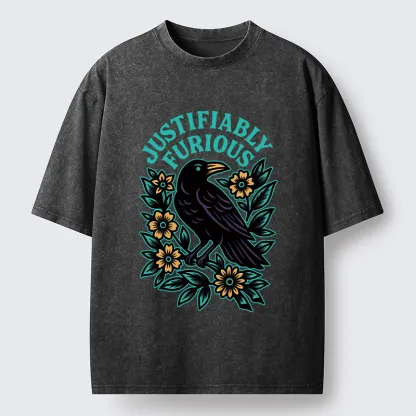 Tokyo-Tiger Rebellious Raven Washed T-Shirt