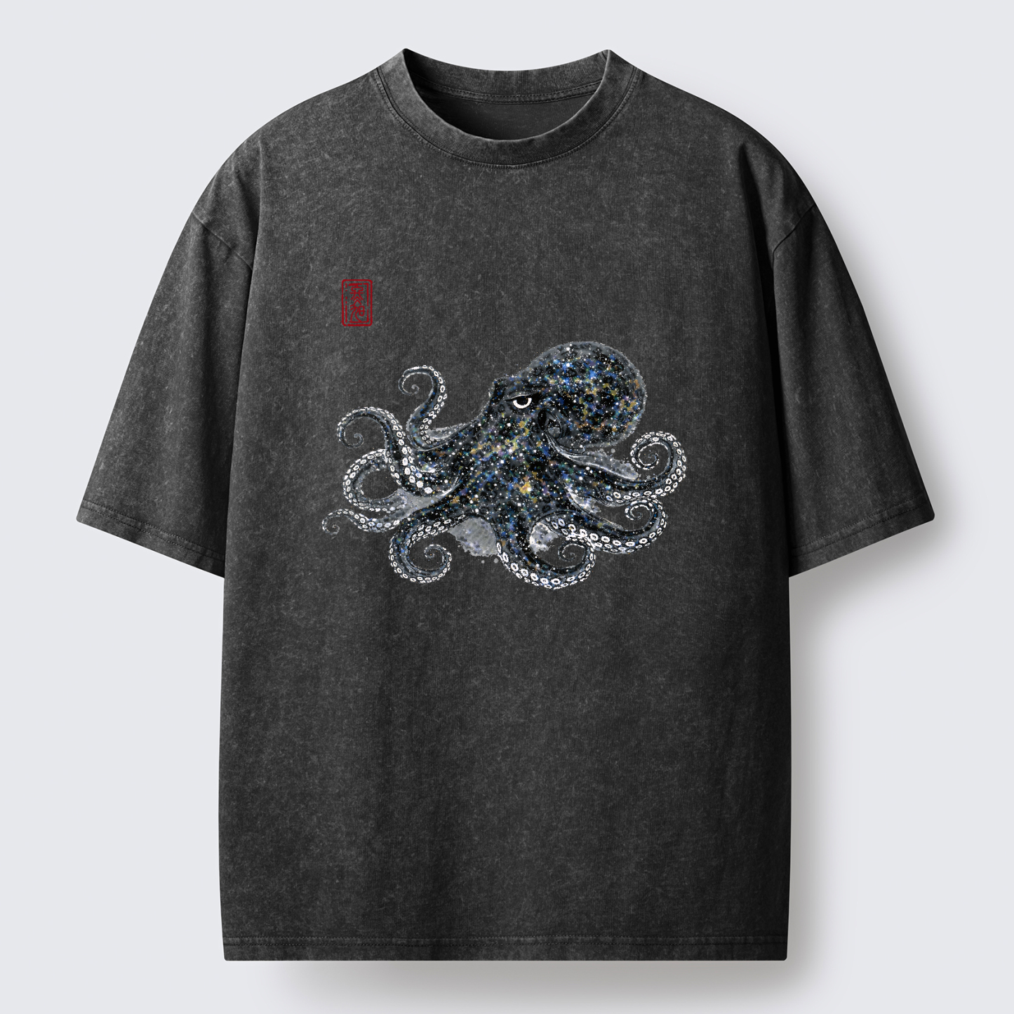 Tokyo-Tiger Ink-Sea Octopus Washed T-Shirt