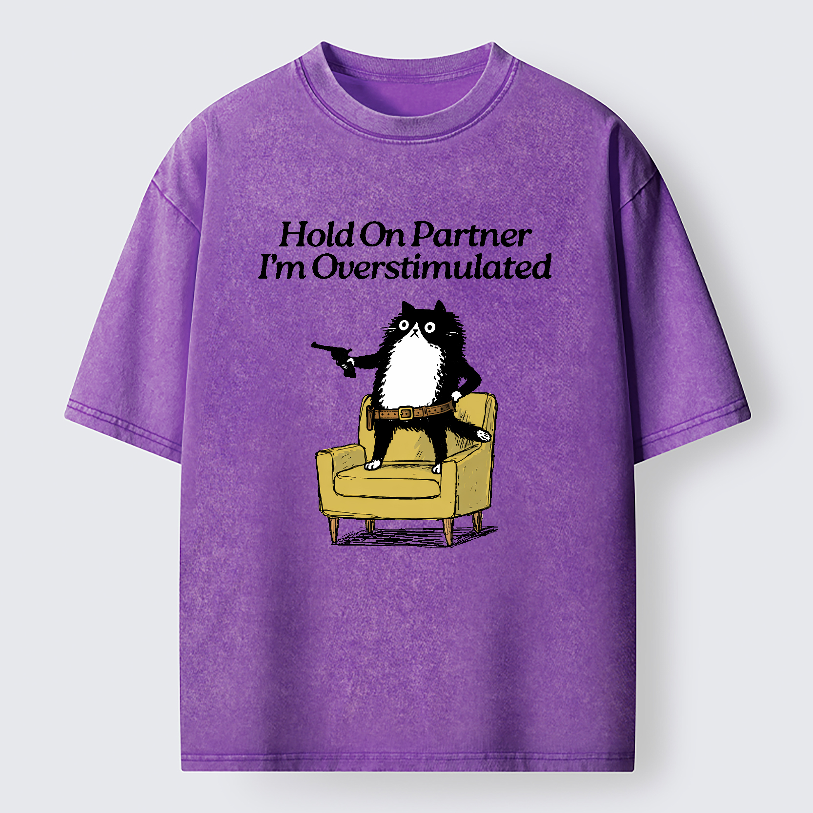 Tokyo-Tiger Overstimulated Cat Washed T-Shirt