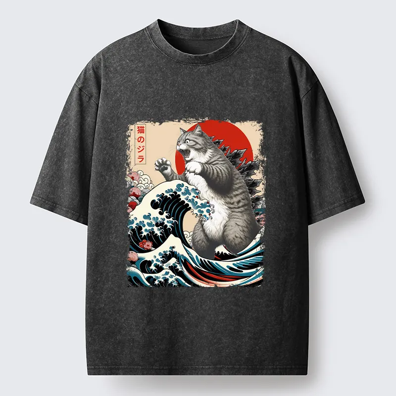 Tokyo-Tiger Fat Catzilla Washed T-Shirt