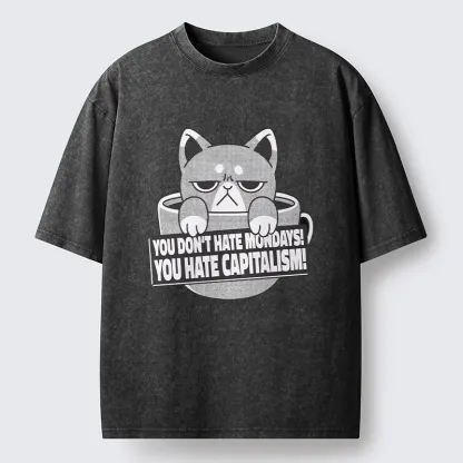 Tokyo-Tiger Dislike Of Capitalism Washed T-Shirt