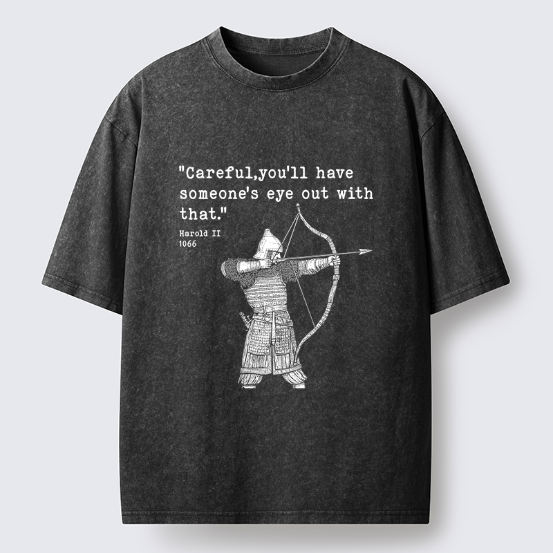 Tokyo-Tiger English Black Humor Washed T-Shirt