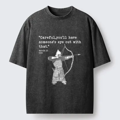 Tokyo-Tiger English Black Humor Washed T-Shirt