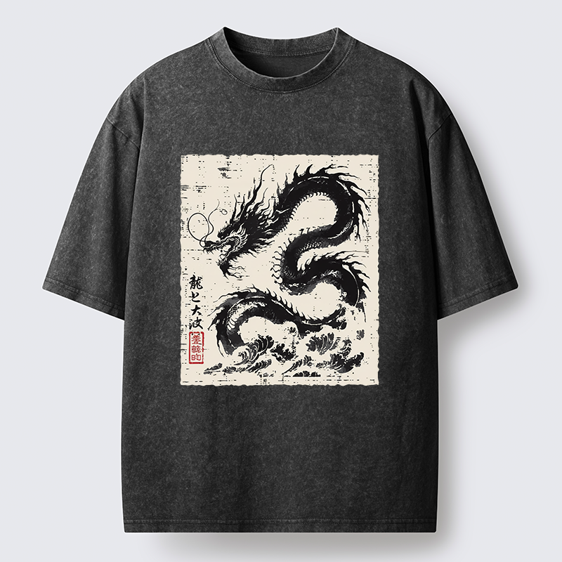 Tokyo-Tiger Black Dragon Washed T-Shirt