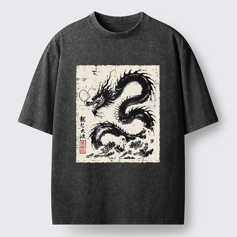Tokyo-Tiger Black Dragon Washed T-Shirt
