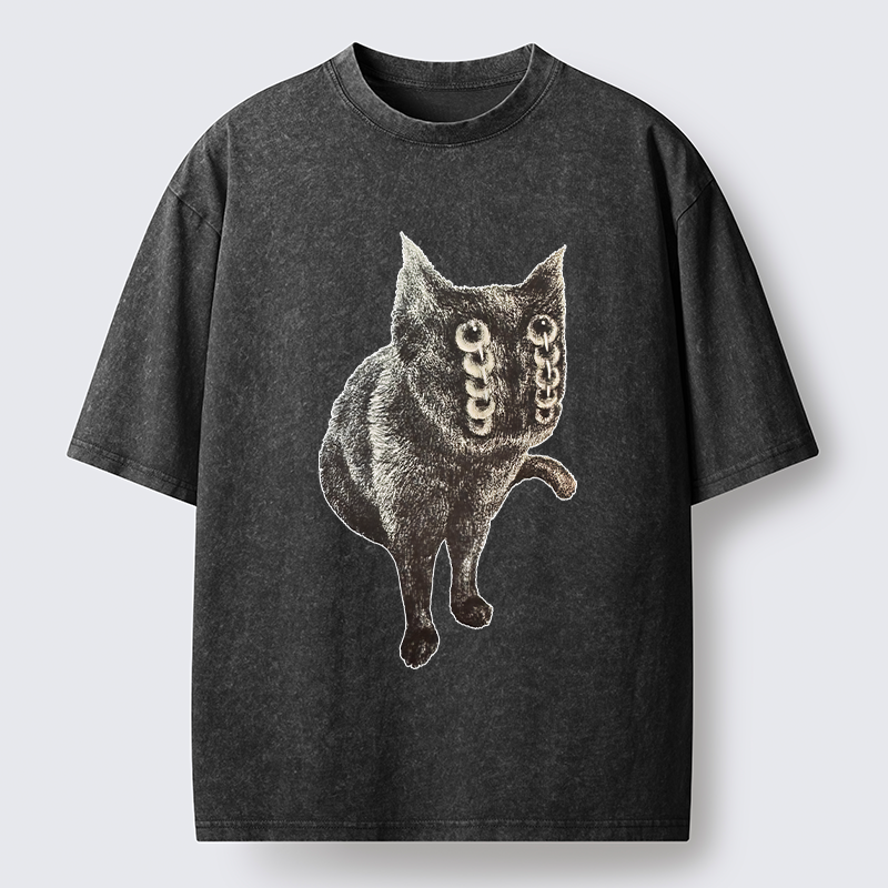 Tokyo-Tiger Fast-moving Cat Washed T-Shirt