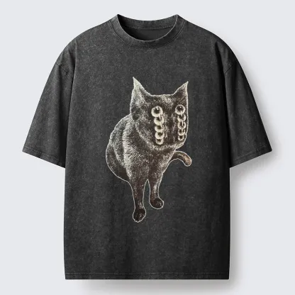 Tokyo-Tiger Fast-moving Cat Washed T-Shirt
