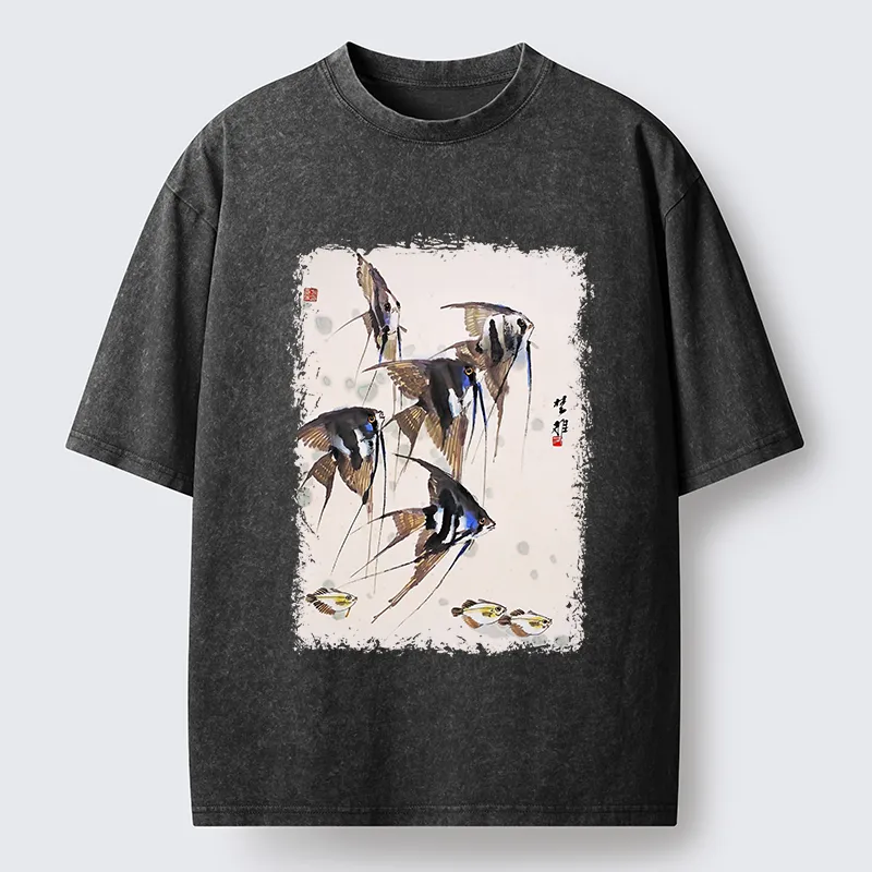 Tokyo-Tiger Tropical Fish Washed T-Shirt