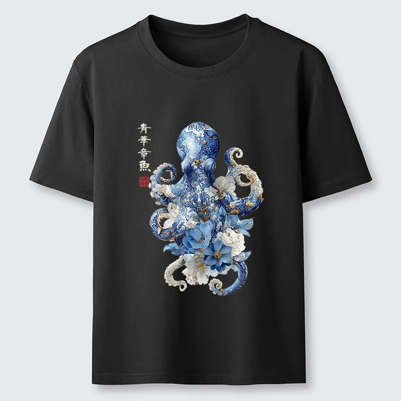Tokyo-Tiger Porcelain Blossom Octopus Classic T-Shirt