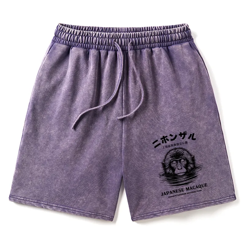Tokyo-Tiger The Macaque Monkey In The Bath Japanese Washed Shorts