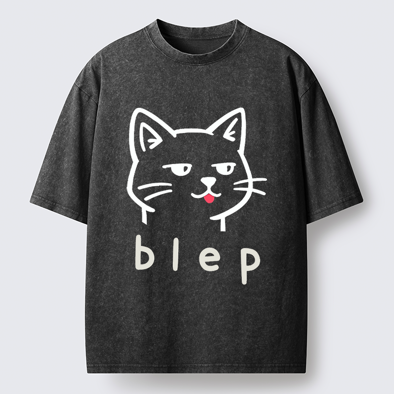 Tokyo-Tiger Naughty Cat Funny Washed T-Shirt