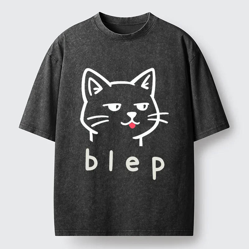 Tokyo-Tiger Naughty Cat Funny Washed T-Shirt