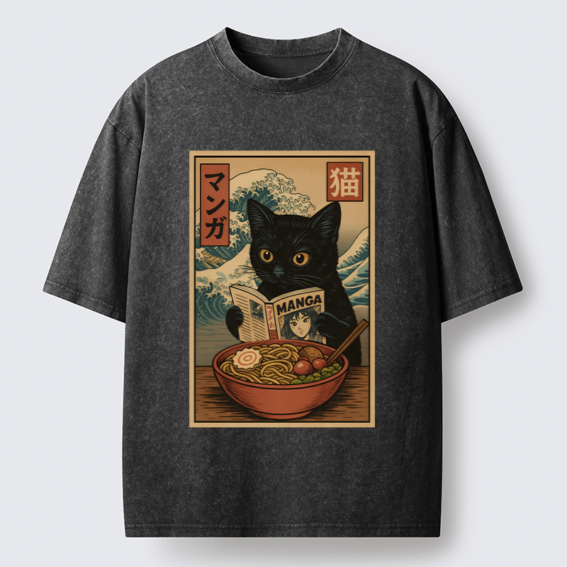 Tokyo-Tiger Cat's Japanese Life Washed T-Shirt