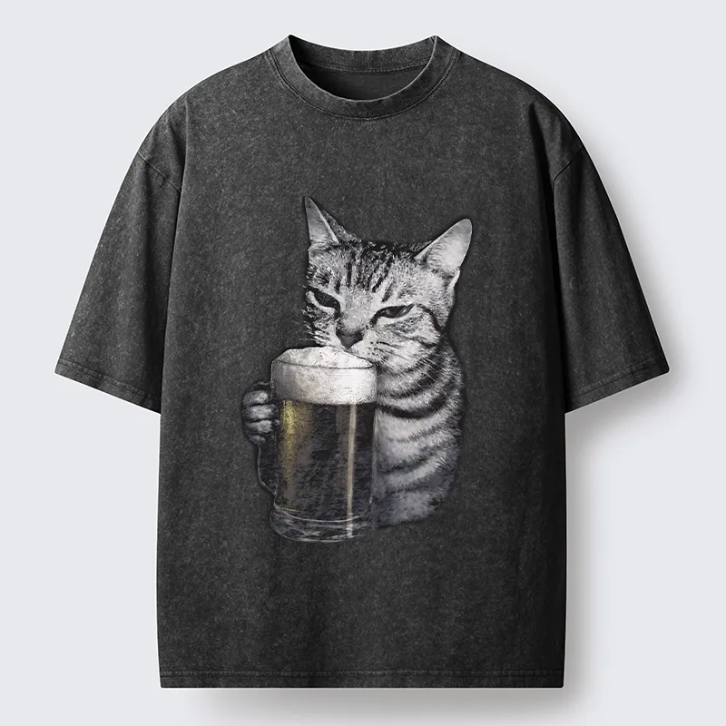 Tokyo-Tiger Cheers With The Cat Washed T-Shirt