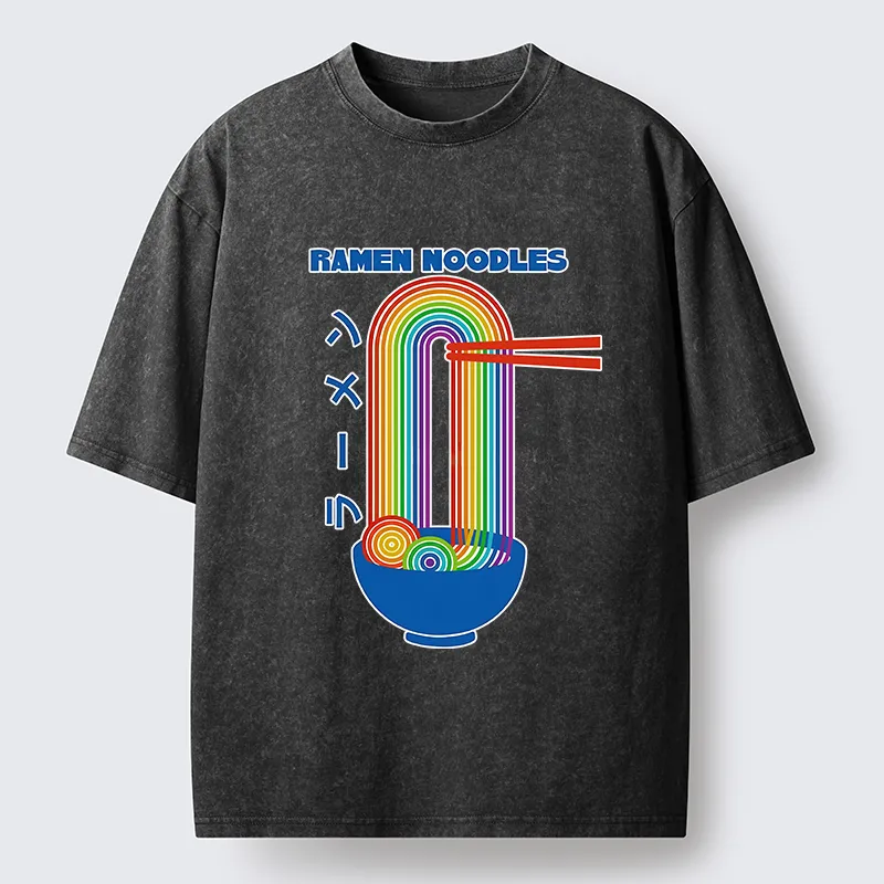 Tokyo-Tiger Ramen Rainbow Washed T-Shirt