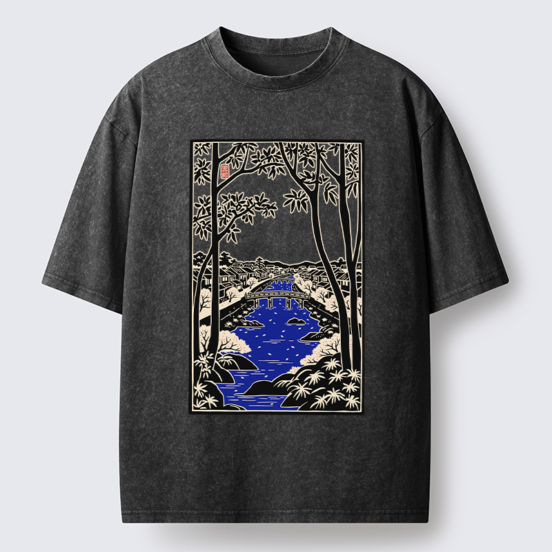 Tokyo-Tiger Meguro Region Of Japan Washed T-Shirt