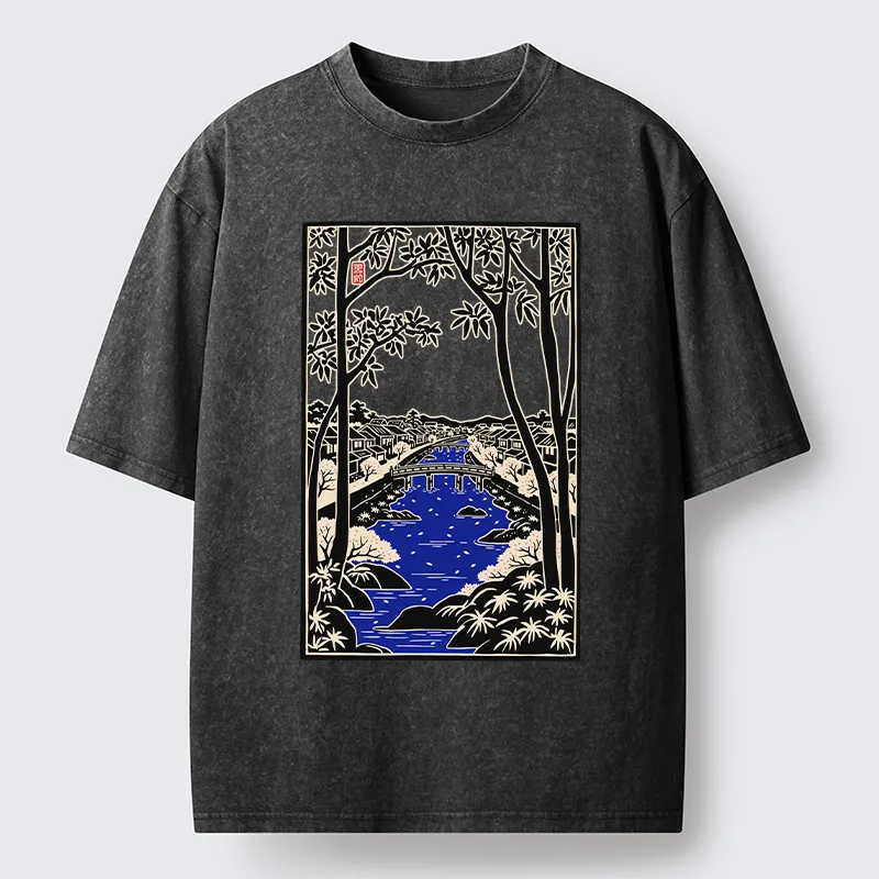 Tokyo-Tiger Meguro Region Of Japan Washed T-Shirt