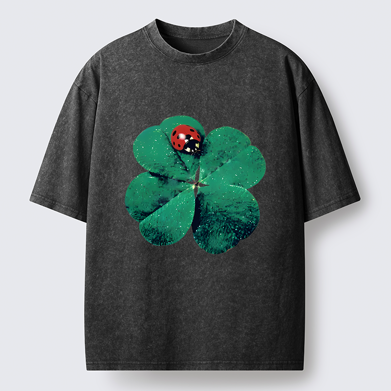 Tokyo-Tiger Ladybug And Lucky Clover Washed T-Shirt