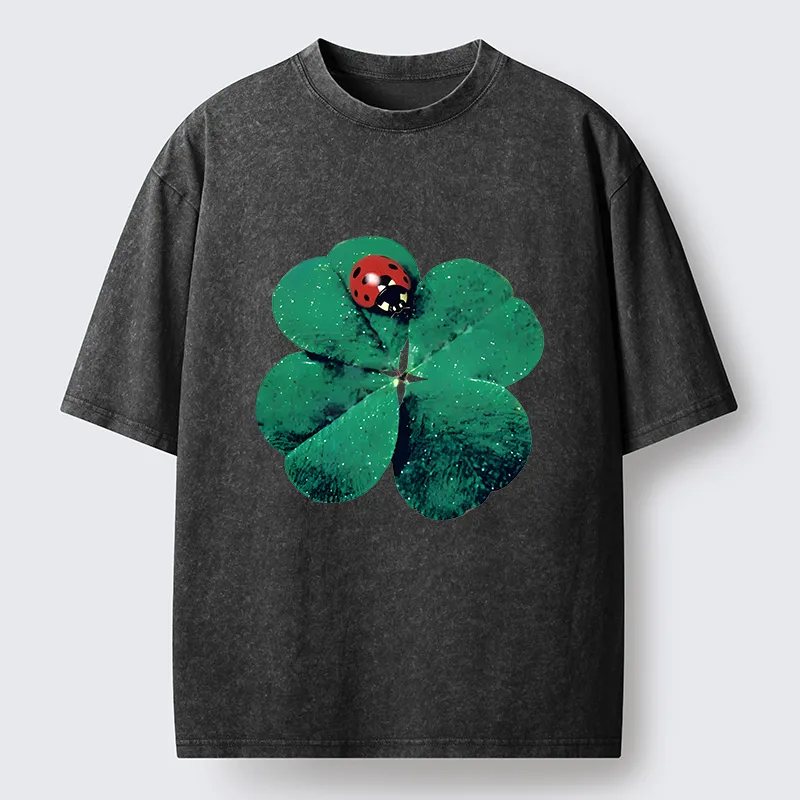 Tokyo-Tiger Ladybug And Lucky Clover Washed T-Shirt