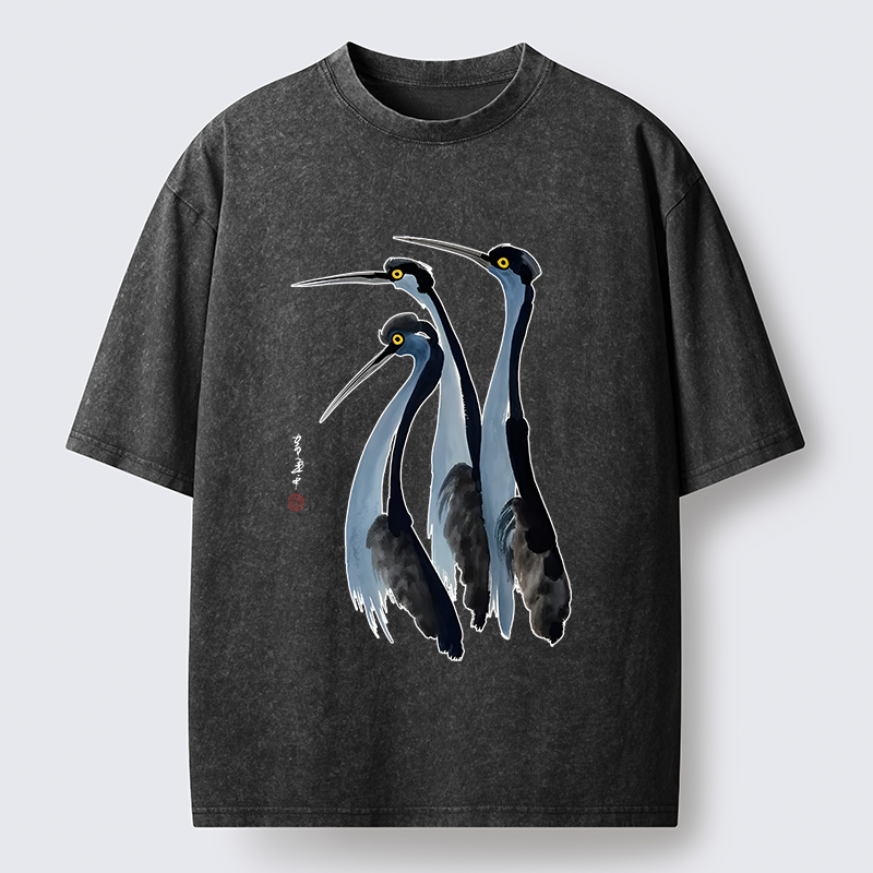 Tokyo-Tiger Blue Crane Washed T-Shirt
