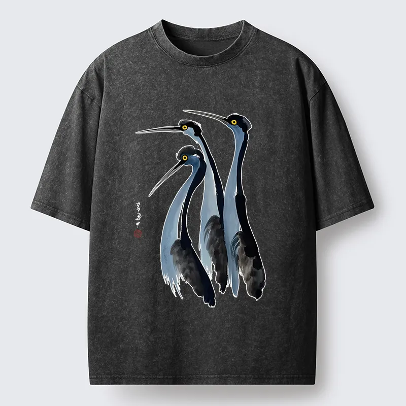 Tokyo-Tiger Blue Crane Washed T-Shirt