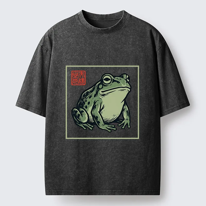 Tokyo-Tiger Zen Frog Washed T-Shirt