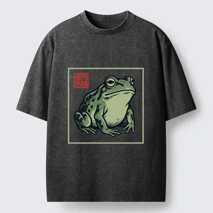 Tokyo-Tiger Zen Frog Washed T-Shirt