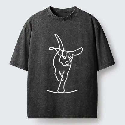 Tokyo-Tiger Minimalist Dog Washed T-Shirt