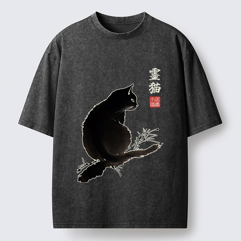 Tokyo-Tiger Mystic Cat Washed T-Shirt