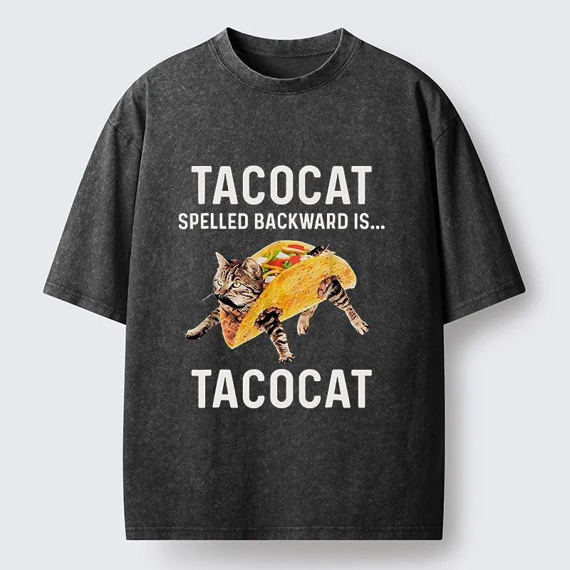 Tokyo-Tiger Tacocat Funny Washed T-Shirt