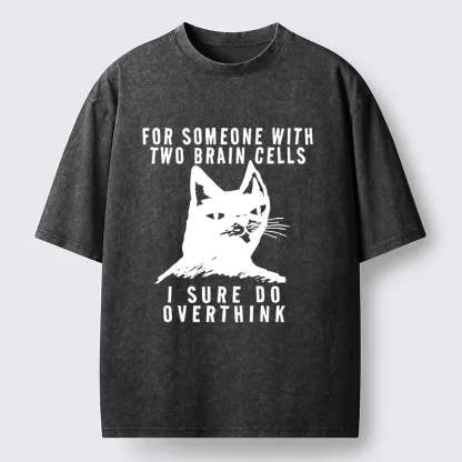 Tokyo-Tiger Overthinking Cat Washed T-Shirt