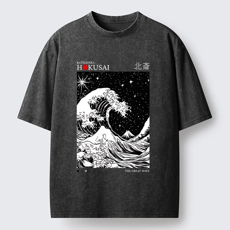 Tokyo-Tiger Retro Wave Japan Washed T-Shirtt