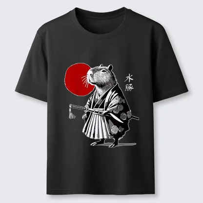Tokyo-Tiger Capybara Samurai And Sun Classic T-Shirt