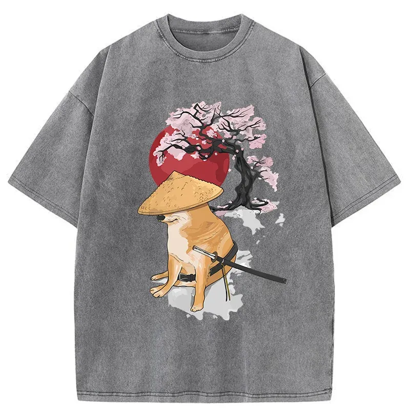Tokyo-Tiger Vintage Japanese Shiba Inu Washed T-Shirt