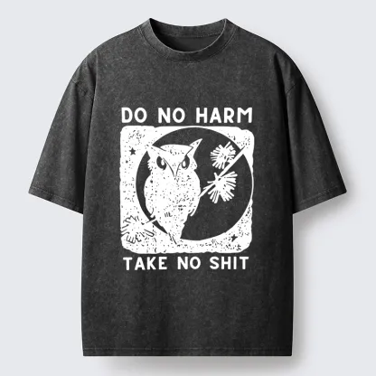 Tokyo-Tiger Owl Meme Washed T-Shirt