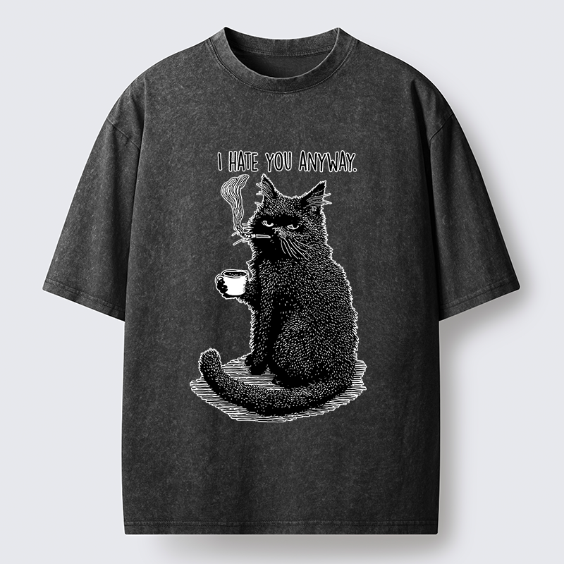 Tokyo-Tiger Cat Hate You Washed T-Shirt