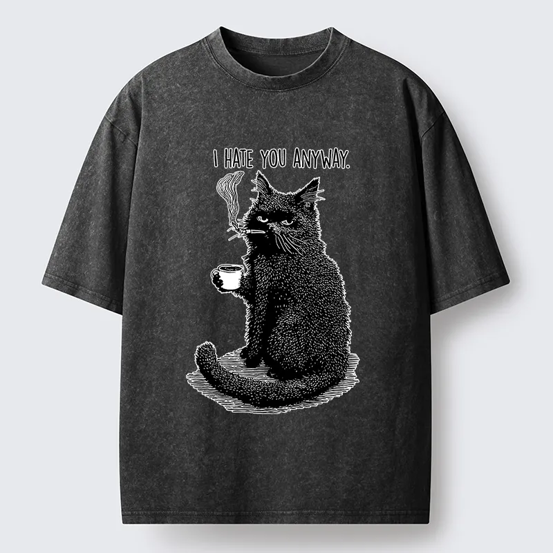Tokyo-Tiger Cat Hate You Washed T-Shirt