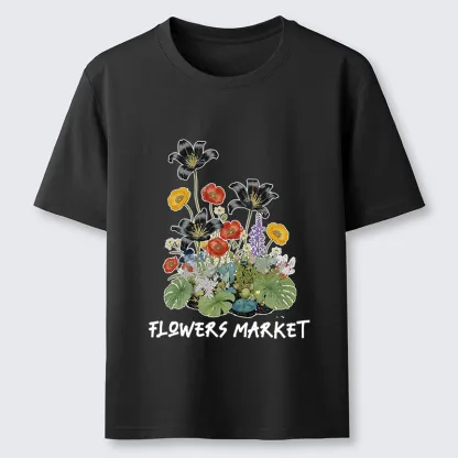 Tokyo-Tiger Beautiful Flowers Market Classic T-Shirt