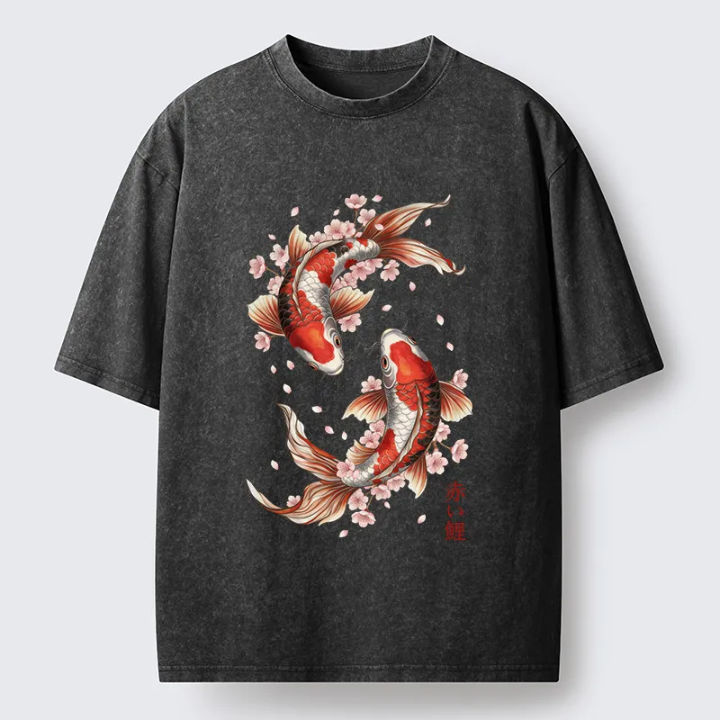 Tokyo-Tiger Twin Koi Washed T-Shirt