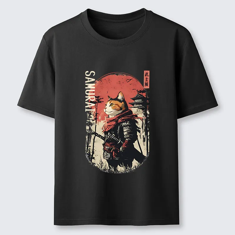 Tokyo-Tiger Lonely Cat Japanese Samurai Classic T-Shirt