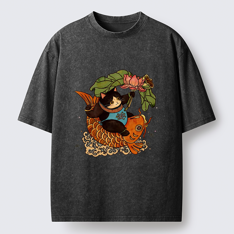 Tokyo-Tiger Chinese New Year Cat Washed T-Shirt