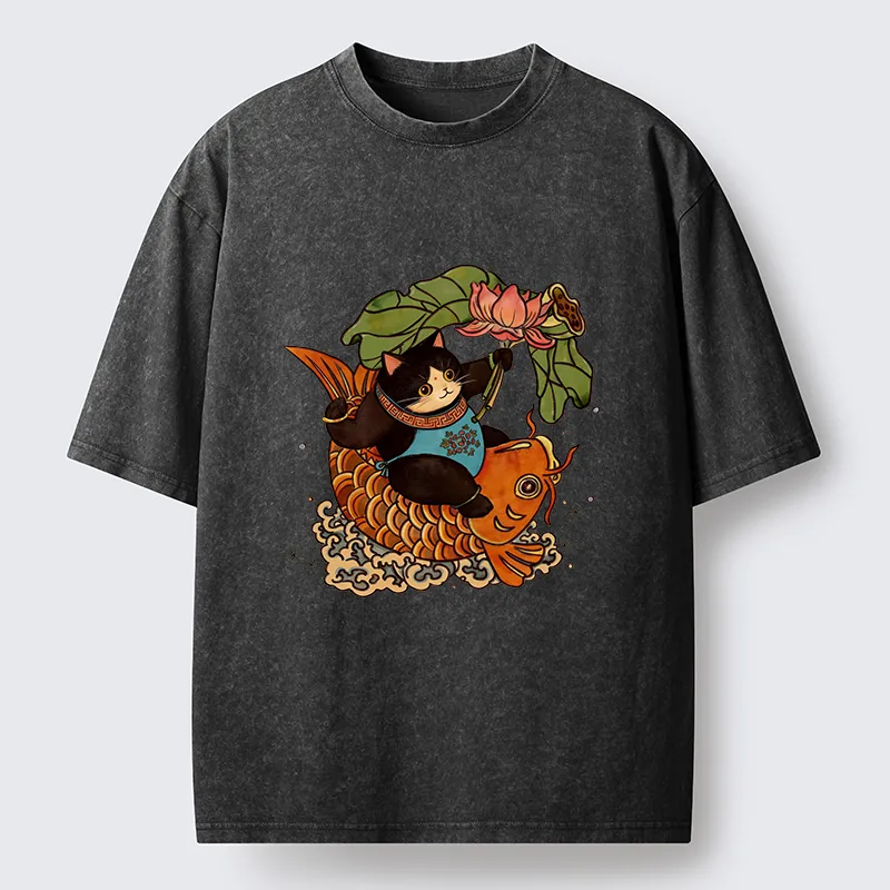 Tokyo-Tiger Chinese New Year Cat Washed T-Shirt