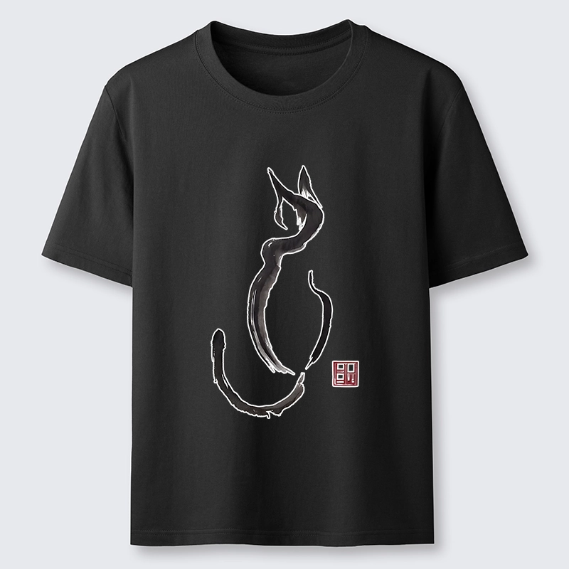 Tokyo-Tiger Minimalist Cat Ink Classic T-Shirt