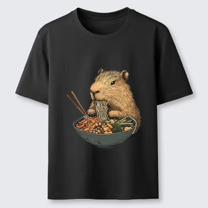 Tokyo-Tiger Capybara Eating Ramen Funny Classic T-Shirt