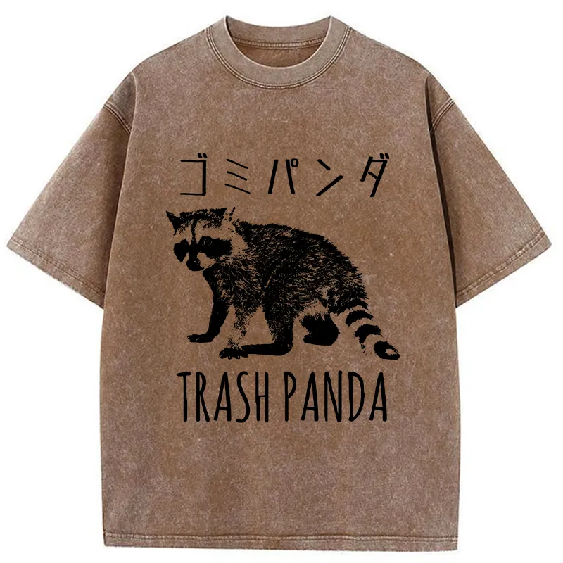 Tokyo-Tiger Funny Trash Panda Washed T-Shirt