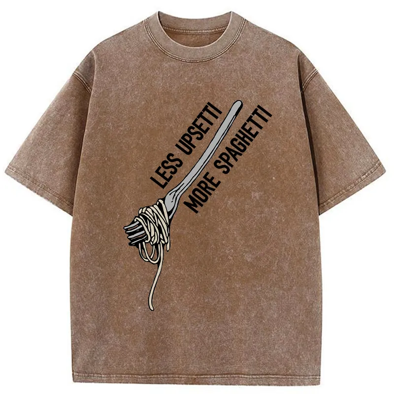 Tokyo-Tiger Less Upset More Spaghetti Washed T-Shirt