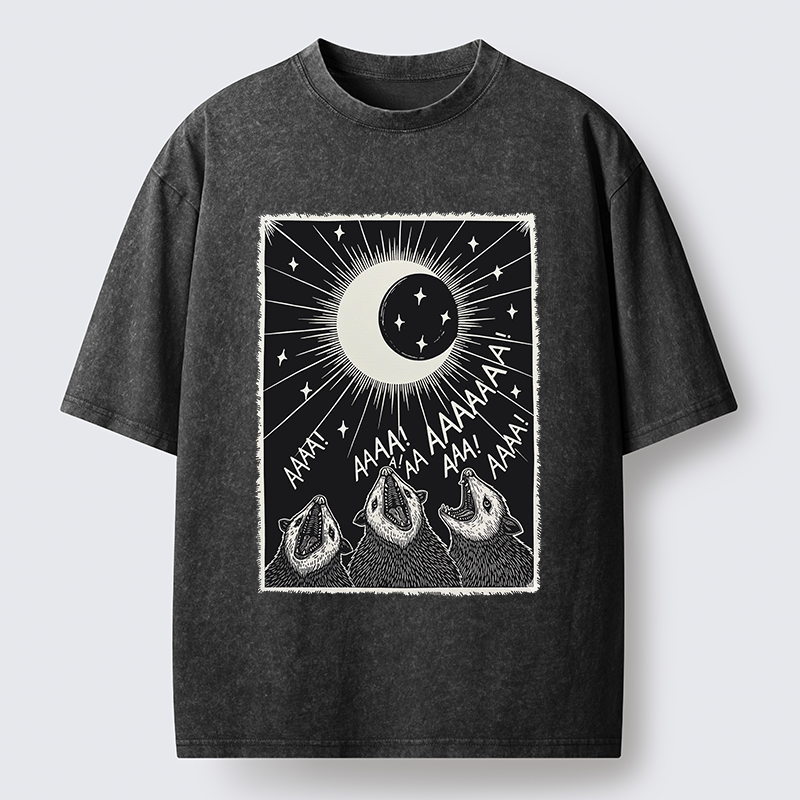 Tokyo-Tiger Howling Opossum Washed T-Shirt